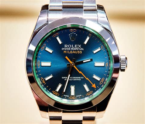 new rolex milgauss blue|rolex milgauss price list.